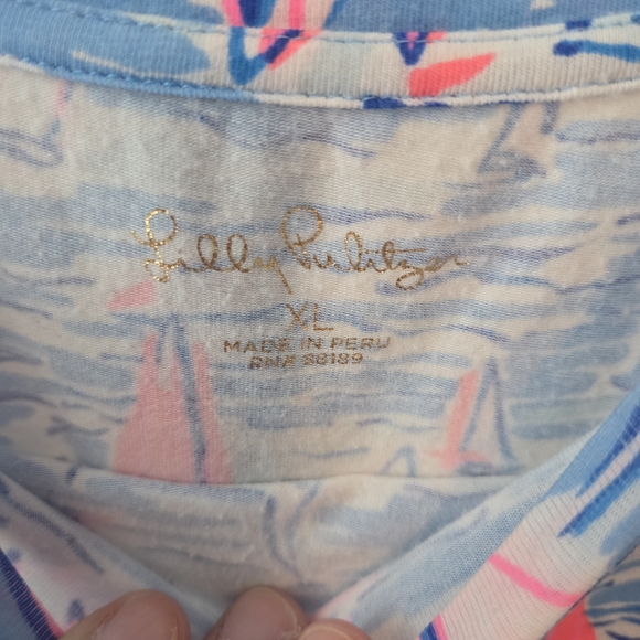 Lilly Pulitzer Blue and Pink Sailboat Top - Picture 3 of 3